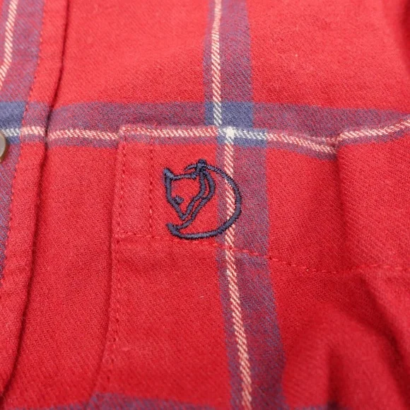 NEW Fjallraven Comfort Ovik Plaid Flannel Shirt 84132-345-560 Red/Navy - Picture 6 of 13